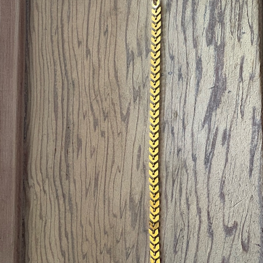 Gold Herringbone Chain Bracelet